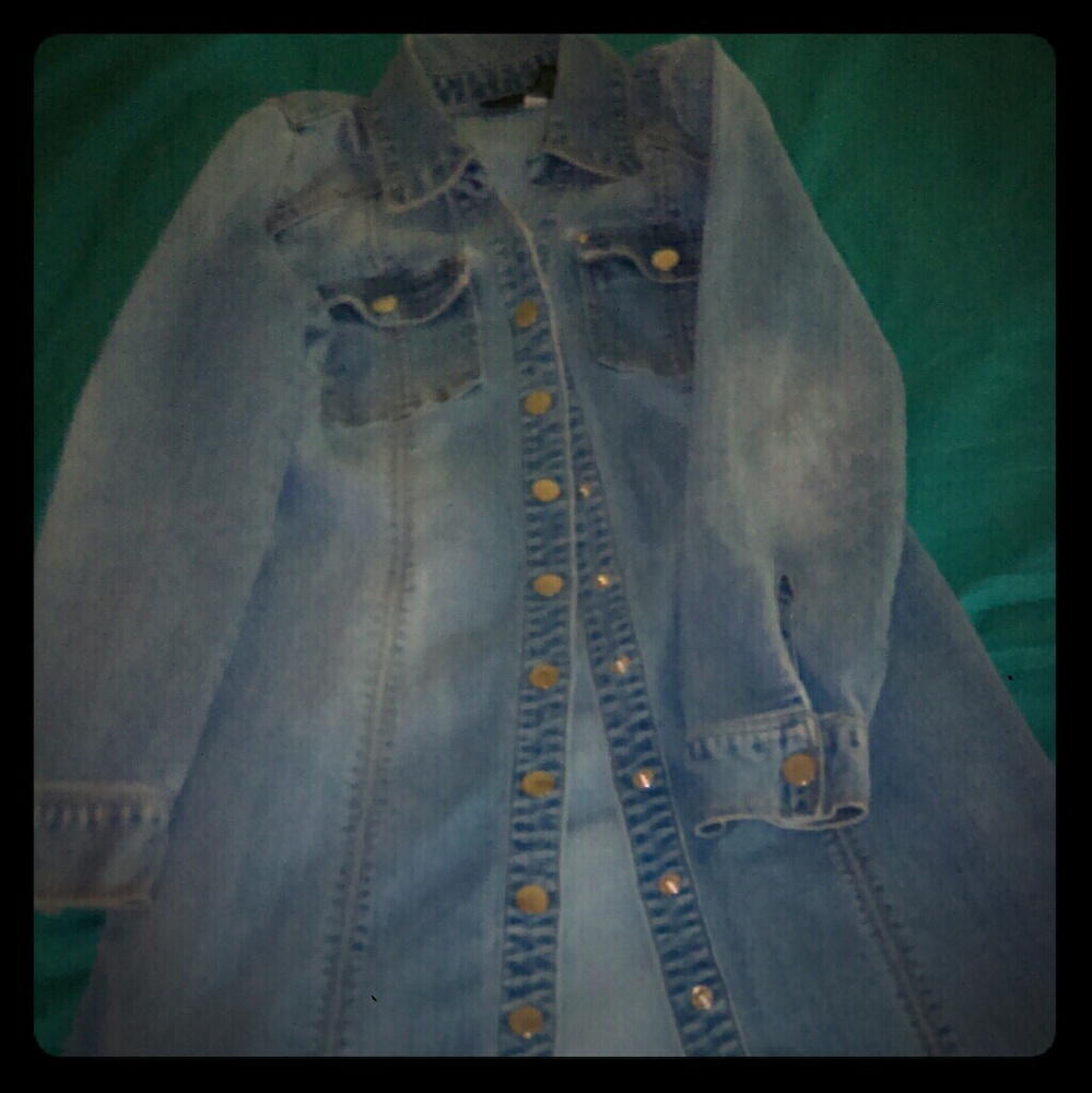 Button up denim dress